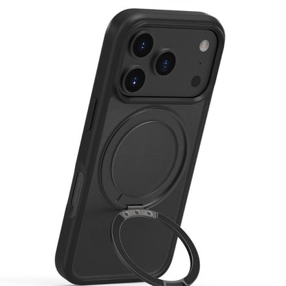 For iPhone 17 Pro Max Kalebol Frosted MagSafe Holder Acrylic Hybrid TPU Phone Case(Black) by Kalebol