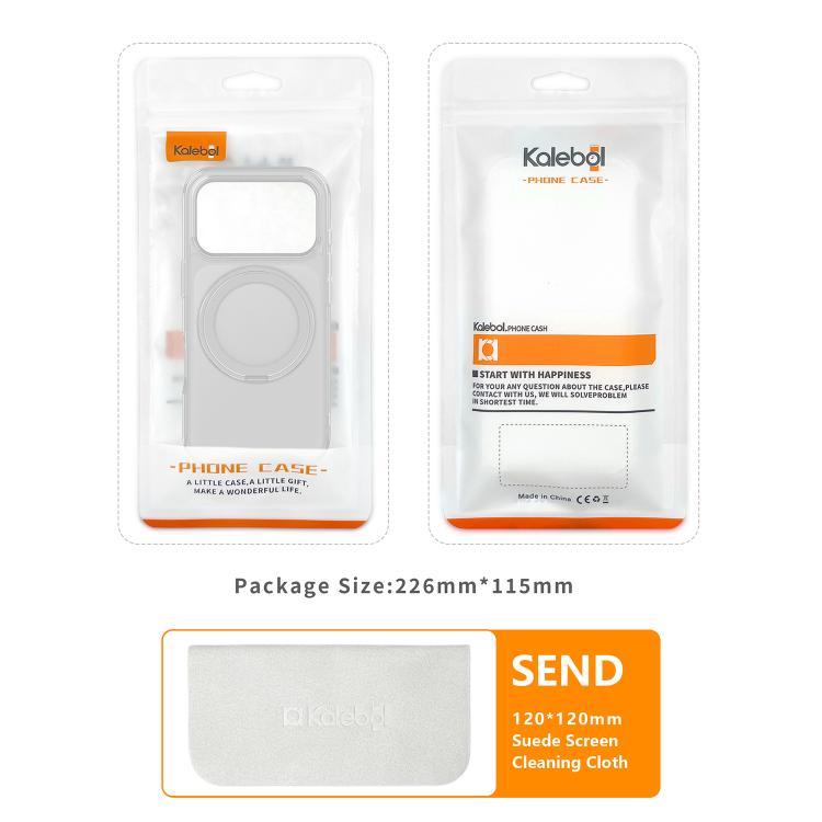 For iPhone 17 Kalebol Frosted MagSafe Holder Acrylic Hybrid TPU Phone Case(Black) by Kalebol