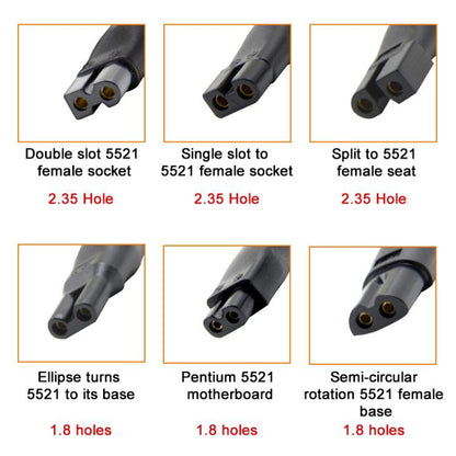 7pcs / Set DC 5.5 x 2.1mm Female to Shaver Interface Charging Adapter Converter by bashfashion