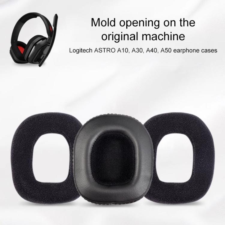 2pcs Self-adhesive Replacement Earpads For Logitech Astro A10 / A50, Material:Protein Leather(Black) by bashfashion