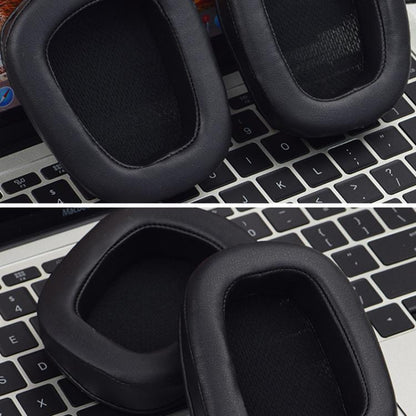 2pcs Insert Replacement Earpads For Logitech G533 / G633 / G635 / G933 / G935, Material:Protein Leather(Black) by bashfashion