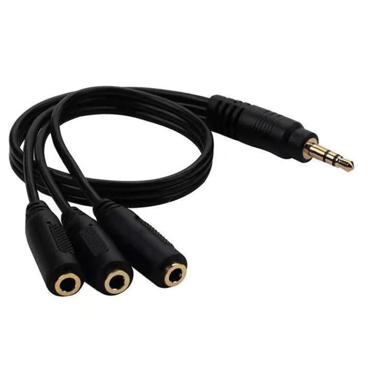 3 in 1 DC 3.5mm Audio Cable with Stereo(Black) by bashfashion