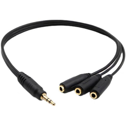 3 in 1 DC 3.5mm Audio Cable with Stereo(Black) by bashfashion