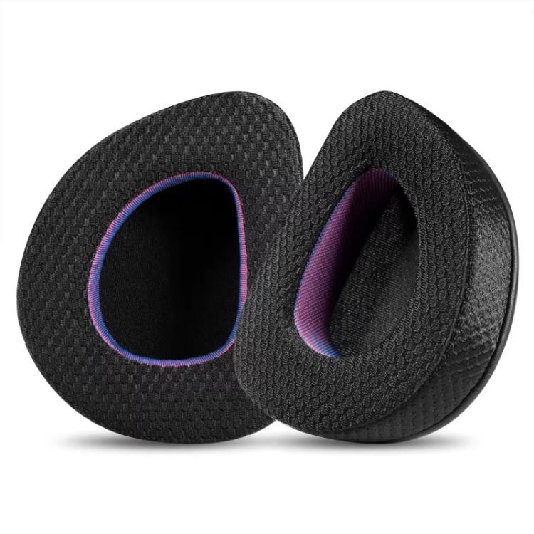 2pcs Insert Replacement Earpads For ASUS ROG Delta S, Material:Net Fabric(Black Purple) by bashfashion