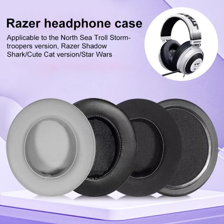 2pcs Insert Replacement Earpads For Razer Kraken Tournament / Edition / Kraken Kitty, Material:Lambskin(Black) by bashfashion