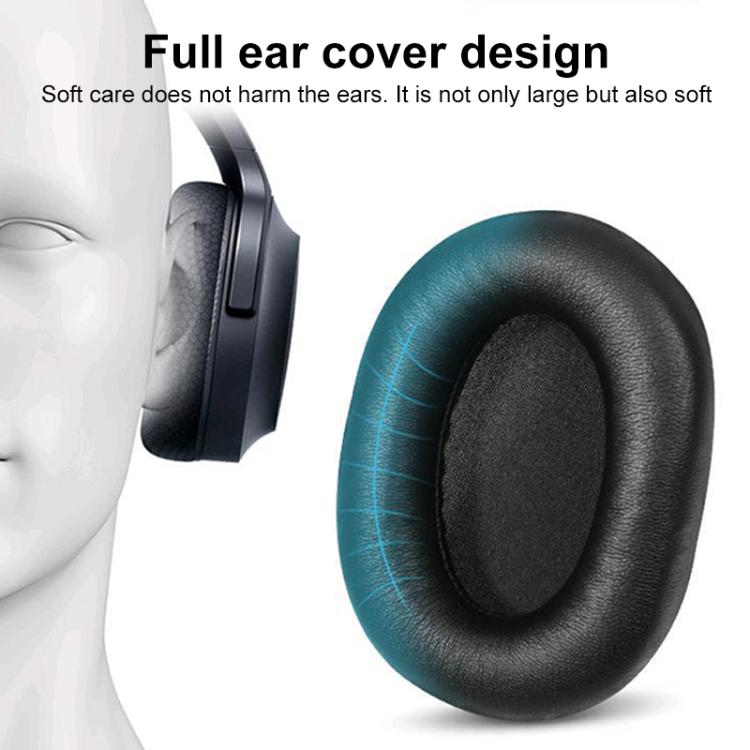 2pcs Push Snap-on Replacement Earpads For Razer BlackShark V2 / V2 Pro, Material:Protein Leather Ice Silk Fabric(Black) by bashfashion