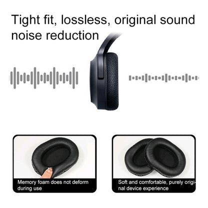 2pcs Push Snap-on Replacement Earpads For Razer BlackShark V2 / V2 Pro, Material:Protein Leather Ice Silk Fabric(Black) by bashfashion