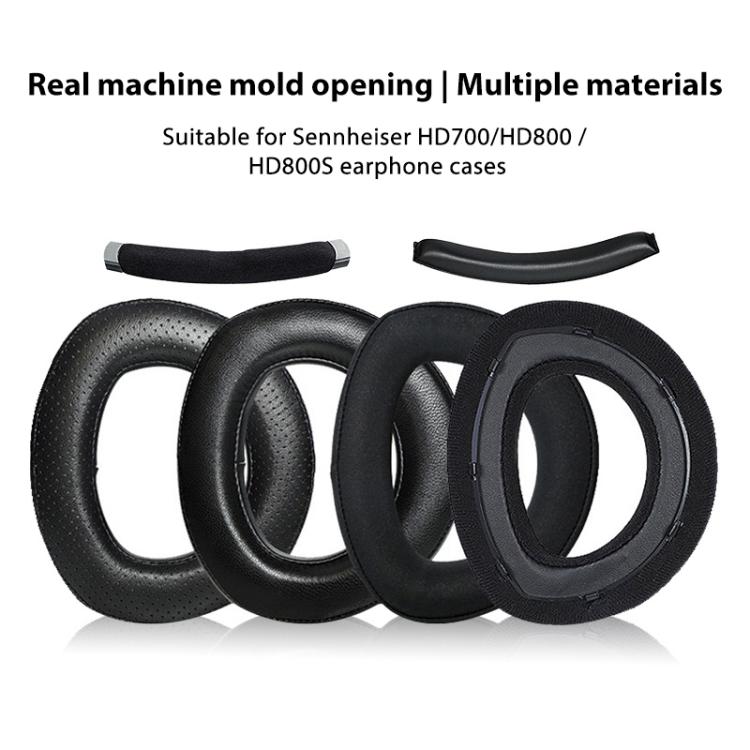 2pcs Snap-on Replacement Earpads For Sennheiser HD700, Material:Lambskin Stitching(Black) by bashfashion