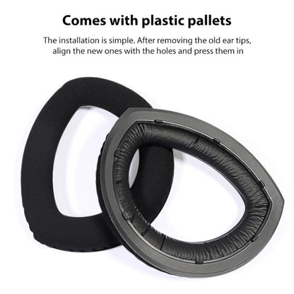 2pcs Snap-on Replacement Earpads For Sennheiser HD700, Material:Lambskin + Flannel Stitching(Black) by bashfashion