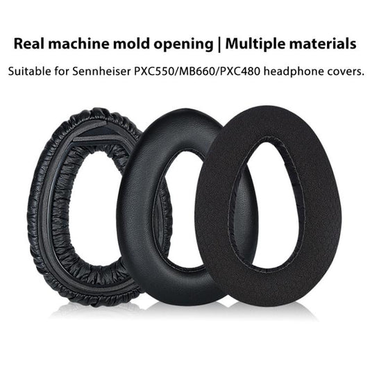 2pcs Snap-on Replacement Earpads For Sennheiser PXC550 / PXC480 / MB660, Material:Flannel(Black) by bashfashion