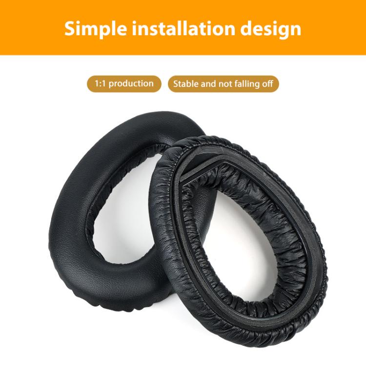 2pcs Snap-on Replacement Earpads For Sennheiser PXC550 / PXC480 / MB660, Material:Lambskin(Black) by bashfashion