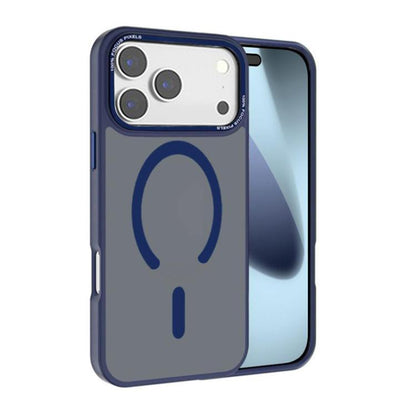 For iPhone 17 Pro Max Kalebol Metal Lens Frame MagSafe Frosted PC Phone Case(Navy Blue) by Kalebol