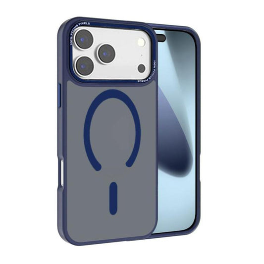 For iPhone 17 Pro Max Kalebol Metal Lens Frame MagSafe Frosted PC Phone Case(Navy Blue) by Kalebol