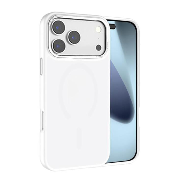 For iPhone 17 Pro Max Kalebol Metal Lens Frame MagSafe Frosted PC Phone Case(Frosted White) by Kalebol