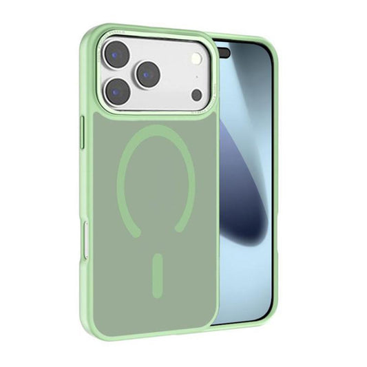 For iPhone 17 Pro Kalebol Metal Lens Frame MagSafe Frosted PC Phone Case(Matcha Green) by Kalebol