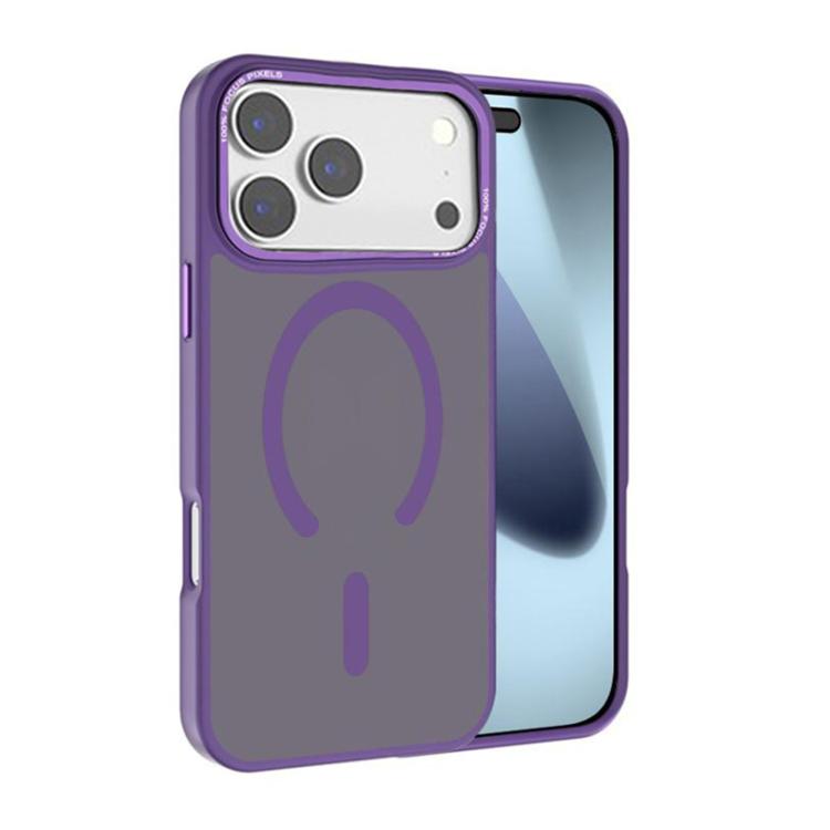 For iPhone 17 Pro Kalebol Metal Lens Frame MagSafe Frosted PC Phone Case(Dark Purple) by Kalebol