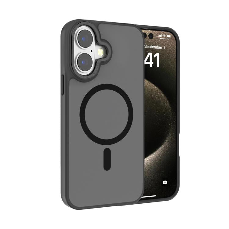 For iPhone 17 Kalebol Metal Lens Frame MagSafe Frosted PC Phone Case(Black) by Kalebol