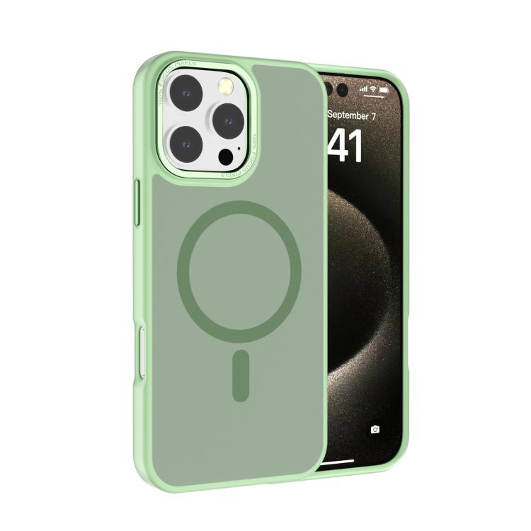 For iPhone 16 Pro Max Kalebol Metal Lens Frame MagSafe Frosted PC Phone Case(Matcha Green) by Kalebol