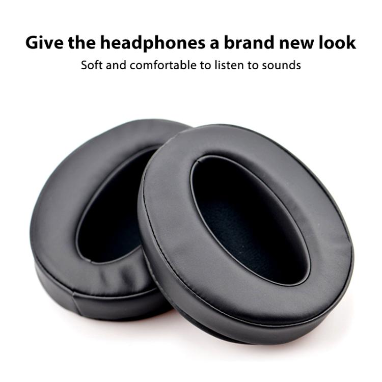 2pcs Insert Replacement Earpads For Sennheiser HD4.30 / HD350BT / HD400s / HD420s / HD458BT / HD300 / HD4.50 / HD4.40BT, Material:Protein Leather Black by bashfashion