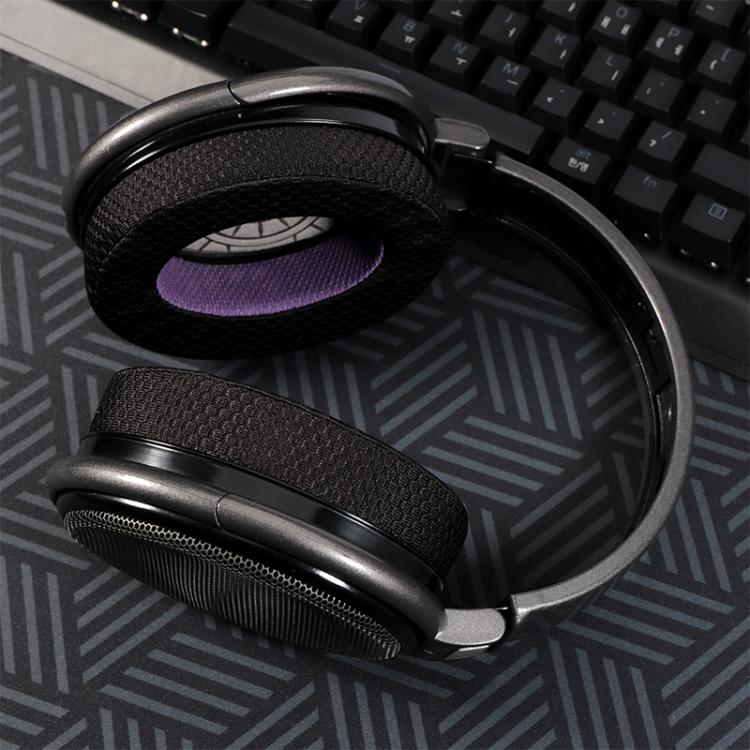 2pcs Snap-on Weaving Mesh Replacement Earpads For Sennheiser HD650 / HD660 S / HD600 / HD6XX / HD58X / HD580 / HD565 / HD545 / HD535(Black Purple) by bashfashion