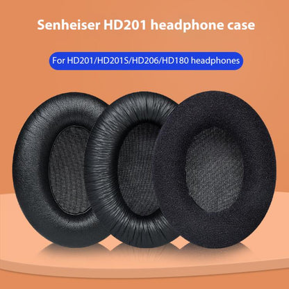 2pcs Snap-on Replacement Earpads For Sennheiser HD201 / HD201S / HD180 / HD418 / HD419 / HD421 / HD428 / HD429 / HD438 / HD439 / HD448 / HD450, Material:Protein Leather(Black) by bashfashion