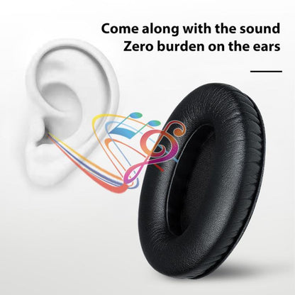 2pcs Snap-on Replacement Earpads For Sennheiser HD201 / HD201S / HD180 / HD418 / HD419 / HD421 / HD428 / HD429 / HD438 / HD439 / HD448 / HD450, Material:Protein Leather(Black) by bashfashion