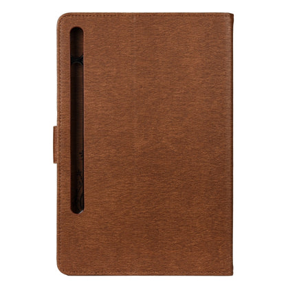 For Samsung Galaxy Tab S8 / Galaxy Tab S7 T870 / T875 Butterfly Flower Embossing Pattern Horizontal Flip Leather Case with Holder & Card Slots & Wallet(Brown) by bashfashion