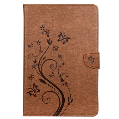 For Samsung Galaxy Tab S6 T860 / T865 Butterfly Flower Embossing Pattern Horizontal Flip Leather Case with Holder & Card Slots & Wallet(Brown) by bashfashion