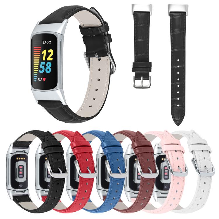 For Fitbit Charge 4 / 3 18mm xDfind Bamboo Texture Pin Buckle Leather Watch Band(Red) by xDfind