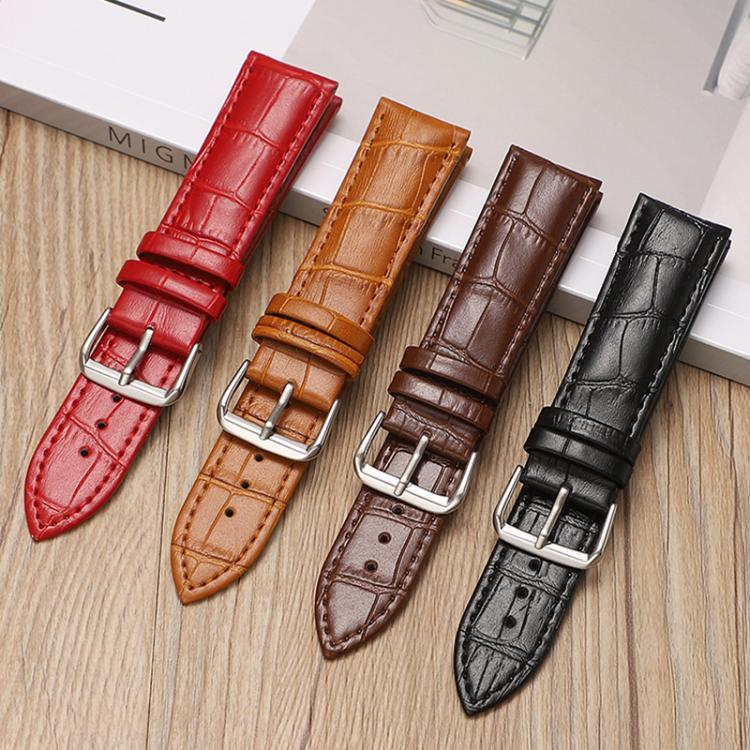 For Fitbit Charge 6 / 5 18mm xDfind Bamboo Texture Pin Buckle Leather Watch Band(Red) by xDfind