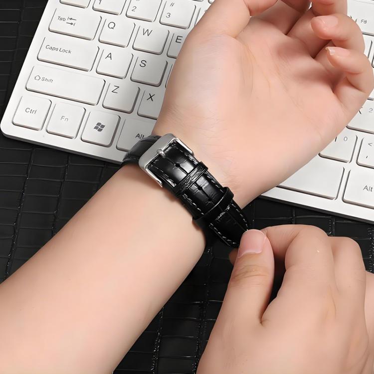 For Fitbit Charge 4 / 3 18mm xDfind Bamboo Texture Pin Buckle Leather Watch Band(Black) by xDfind