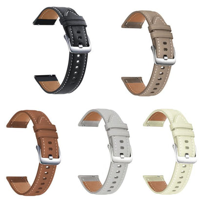 20mm For Garmin GarminMove Sport / vivoactive5/3 xDfind Flat Head Black Shark Fine Grain Leather Watch Band(Grey) by xDfind