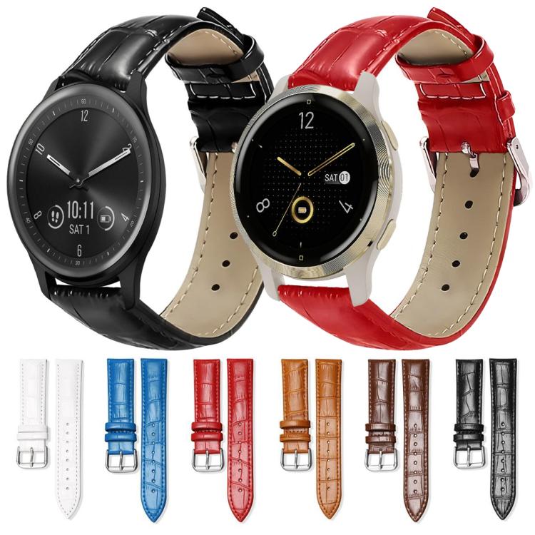 20mm For Garmin GarminMove Sport / vivoactive5/3 xDfind Bamboo Texture Pin Buckle Leather Watch Band(White) by xDfind