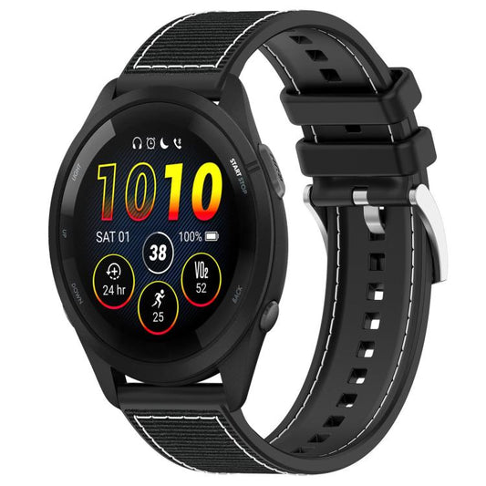 22mm For Garmin Forerunner 570 47mm/935/945 xDfind Hybrid Nylon Braid Silicone Watch Band(Black) by xDfind