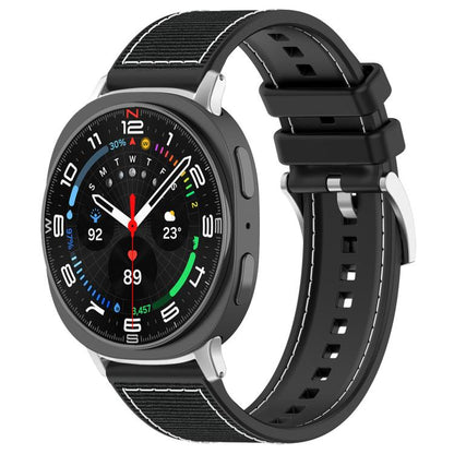 For Samsung Galaxy Watch Ultra/Ultra 2025 22mm xDfind Hybrid Nylon Braid Silicone Watch Band(Black) by xDfind