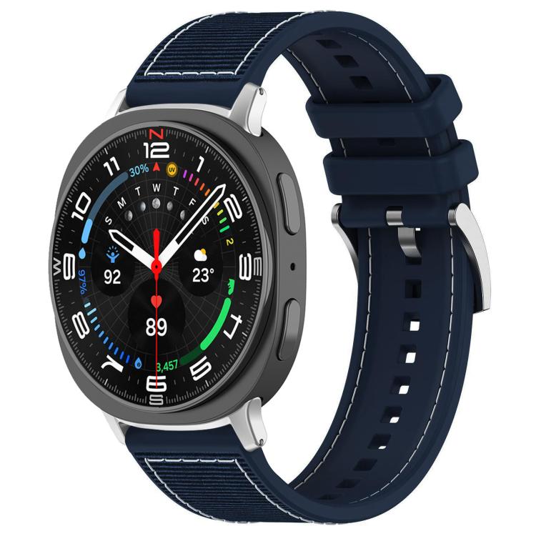 For Samsung Galaxy Watch Ultra/Ultra 2025 22mm xDfind Hybrid Nylon Braid Silicone Watch Band(Midnight Blue) by xDfind