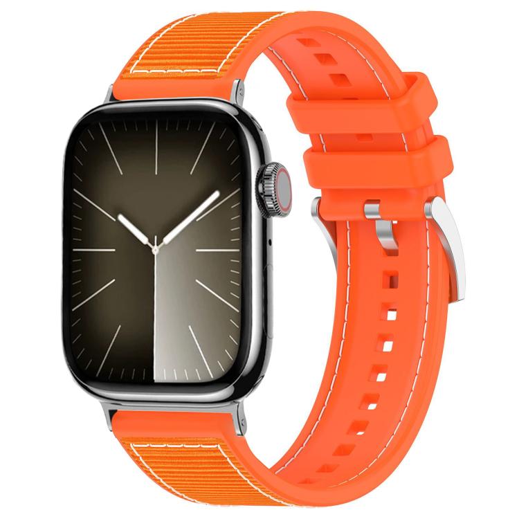 For Apple Watch 42 / 44 / 45 / 46 / 49mm 22mm xDfind Hybrid Nylon Braid Silicone Watch Band(Orange) by xDfind