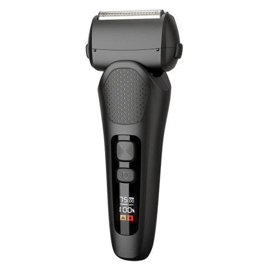 Full Body Washable LED Digital Display Reciprocating Electric Shaver(Exclusive Black + 1 Set of Blades) by bashfashion