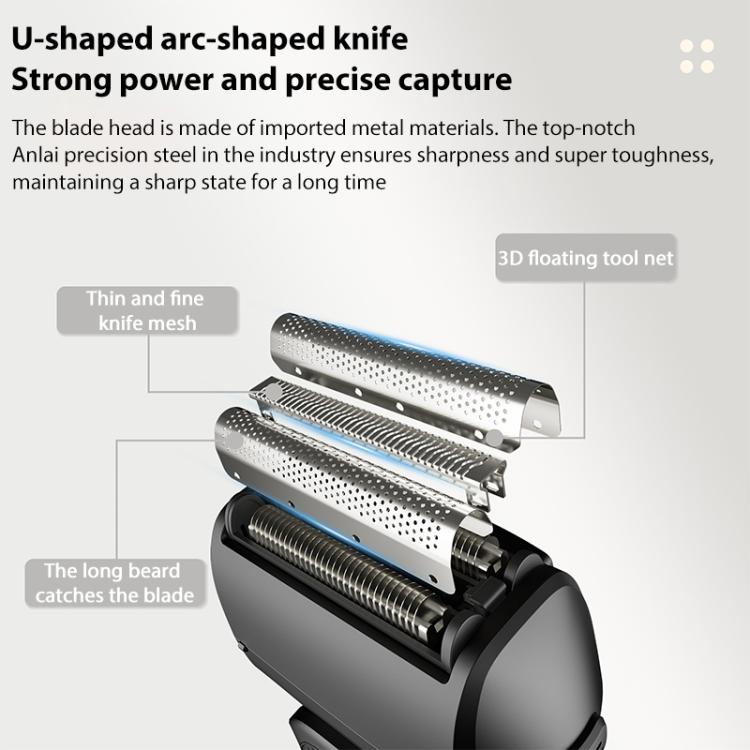 Full Body Washable LED Digital Display Reciprocating Electric Shaver(Gun Fight Black) by bashfashion