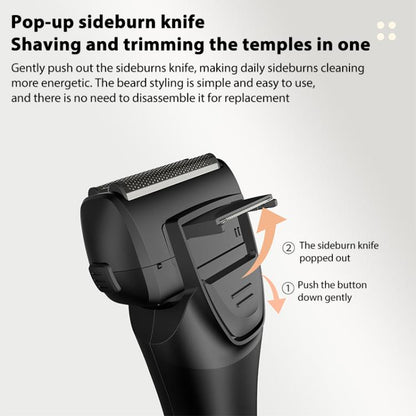 Full Body Washable LED Digital Display Reciprocating Electric Shaver(Exclusive Black + 1 Set of Blades) by bashfashion