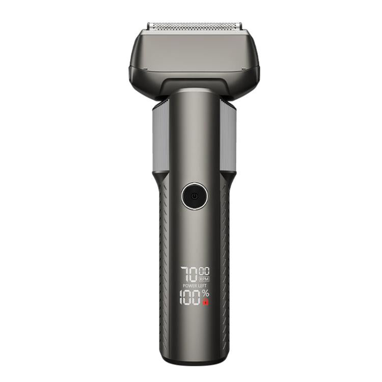 Five-blade Full Body Washable LED Digital Display Reciprocating Electric Shaver(Grey) by bashfashion