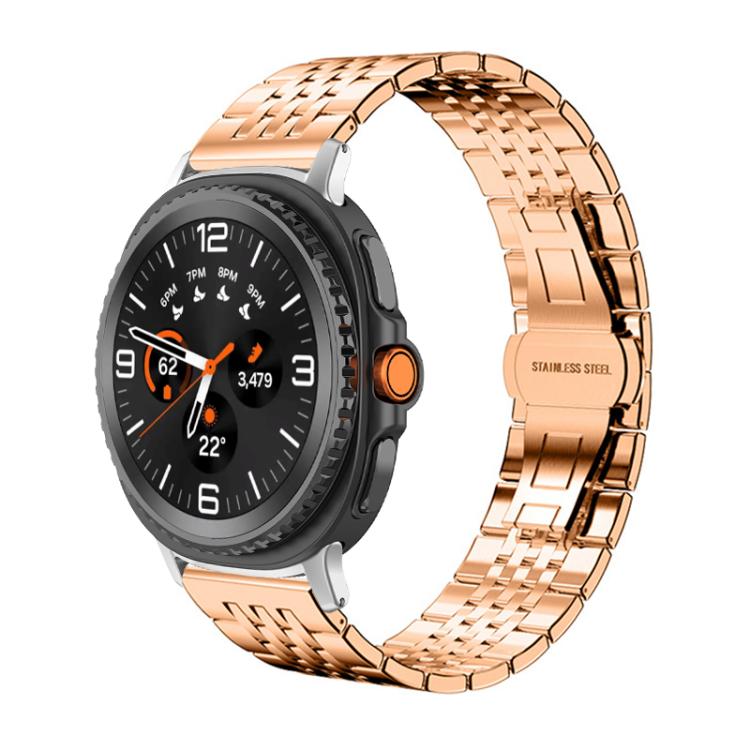 For Samsung Galaxy Watch Ultra / Ultra 2025 xDfind Seven-bead Solid Stainless Steel Watch Band(Rose Gold) by xDfind