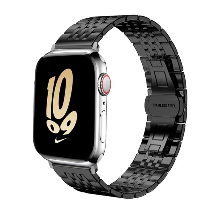 For Apple Watch 38 / 40 / 41 / S10 42mm 20mm xDfind Seven-bead Solid Stainless Steel Watch Band(Black) by xDfind