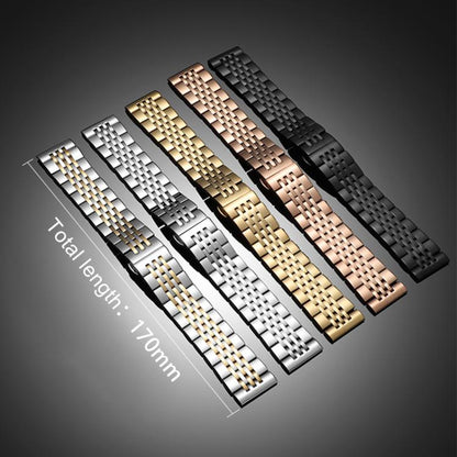 For Apple Watch 38 / 40 / 41 / S10 42mm 20mm xDfind Seven-bead Solid Stainless Steel Watch Band(Black) by xDfind