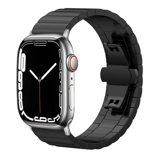 For Apple Watch 38 / 40 / 41 / S10 42mm 20mm xDfind One-bead Bamboo Solid Stainless Steel Watch Band(Black) by xDfind