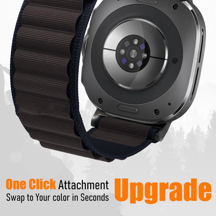 For Samsung Galaxy Watch Ultra 47mm / Ultra 2025 xDfind Black Buckle Loop Nylon Watch Band(Starlight) by xDfind