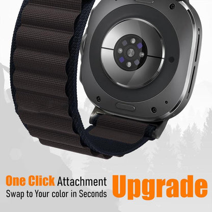 For Samsung Galaxy Watch Ultra 47mm / Ultra 2025 xDfind Black Buckle Loop Nylon Watch Band(Starlight) by xDfind