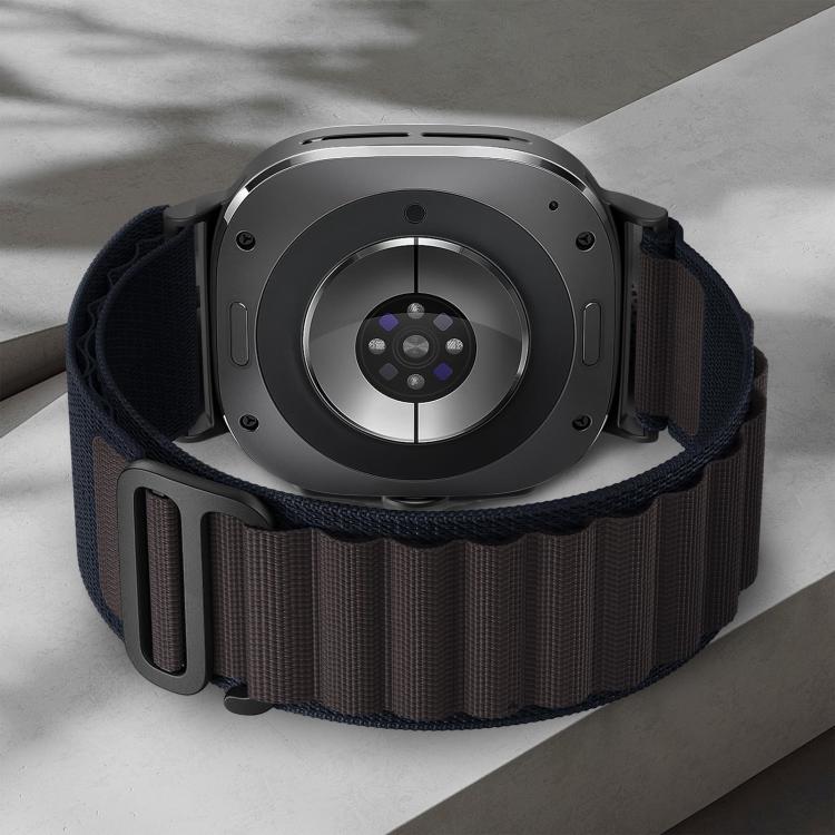 For Samsung Galaxy Watch Ultra 47mm / Ultra 2025 xDfind Black Buckle Loop Nylon Watch Band(Army Green) by xDfind