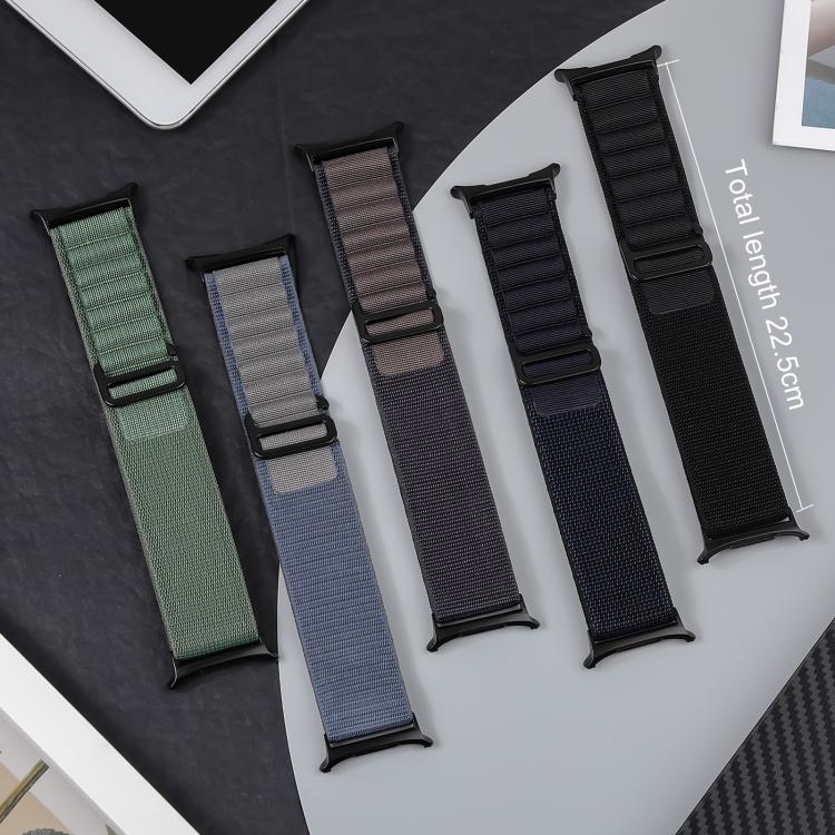 For Samsung Galaxy Watch Ultra 47mm / Ultra 2025 xDfind Black Buckle Loop Nylon Watch Band(Army Green) by xDfind