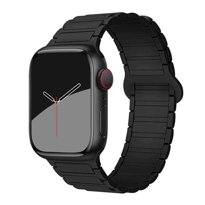 For Apple Watch 42 / 44 / 45 / 46 / 49mm xDfind Magnetic Three-bead Silicone Watch Band(Black) by xDfind